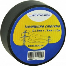 Ізострічка 0,13мм*19мм/10м чорна, 10.0 м., 19 мм., Чорний