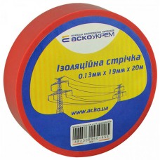 Изолента 0,13мм*19мм/20м красная, 20.0 м., 19 мм., Красный