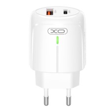 Сетевое зарядное устройство XO L114 Apple iPhone SE 2022, iPhone 14 Pro Max, iPhone 14 Plus, iPhone 14 Pro, iPhone 14, iPhone 13 Pro, iPhone 13 Mini, iPhone 13, iPhone 13 Pro Max, iPhone 12 Mini, iPhone 12 Pro Max, iPhone 12 Pro, с кабелем, Lightning, Бел