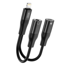 Переходник XO NB181B Apple iPhone SE 2022, iPhone 14 Pro Max, iPhone 14 Plus, iPhone 14 Pro, iPhone 14, iPhone 13 Pro, iPhone 13 Mini, iPhone 13, iPhone 13 Pro Max, iPhone 12 Mini, iPhone 12 Pro Max, iPhone 12 Pro, Lightning, 3.5 мм., Черный