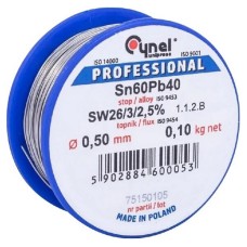Припой Cynel Sn60Pb40-SW26 1мм, 50г