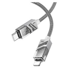 USB кабель Borofone BU42 Octavia Apple iPhone SE 2022, iPhone 14 Pro Max, iPhone 14 Plus, iPhone 14 Pro, iPhone 14, iPhone 13 Pro, iPhone 13 Mini, iPhone 13, iPhone 13 Pro Max, iPhone 12 Mini, iPhone 12 Pro Max, Lightning, 1.2 м., Сірий