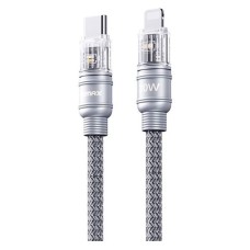 USB кабель Remax RC-C129 Boundless Apple iPhone SE 2022, iPhone 14 Pro Max, iPhone 14 Plus, iPhone 14 Pro, iPhone 14, iPhone 13 Pro, iPhone 13 Mini, iPhone 13, iPhone 13 Pro Max, iPhone 12 Mini, iPhone 12 Pro Max, Lightning, 1.2 м., Сірий