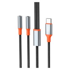Кабель AUX XO NB-R269B, Type-C, 1.2 м., Чорний