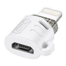Переходник XO NB256F Apple iPhone SE 2022, iPhone 14 Pro Max, iPhone 14 Plus, iPhone 14 Pro, iPhone 14, iPhone 13 Pro, iPhone 13 Mini, iPhone 13, iPhone 13 Pro Max, iPhone 12 Mini, iPhone 12 Pro Max, iPhone 12 Pro, MicroUSB, Lightning, Белый
