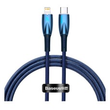 USB кабель Baseus CADH000003 Glimmer Apple iPhone SE 2022, iPhone 14 Pro Max, iPhone 14 Plus, iPhone 14 Pro, iPhone 14, iPhone 13 Pro, iPhone 13 Mini, iPhone 13, iPhone 13 Pro Max, iPhone 12 Mini, iPhone 12 Pro Max, Lightning, 1.0 м., Синій