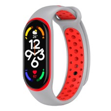 Ремінець Xiaomi Mi Band 5, Mi Band 6, BeCover Nike, Grey-Red, Сірий