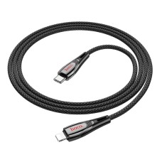 USB кабель Hoco U133 Monte Apple iPhone SE 2022, iPhone 14 Pro Max, iPhone 14 Plus, iPhone 14 Pro, iPhone 14, iPhone 13 Pro, iPhone 13 Mini, iPhone 13, iPhone 13 Pro Max, iPhone 12 Mini, iPhone 12 Pro Max, Lightning, 1.2 м., Черный