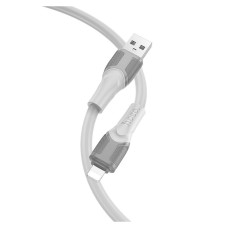 USB кабель Hoco X106 Big Bull Apple iPhone SE 2022, iPhone 14 Pro Max, iPhone 14 Plus, iPhone 14 Pro, iPhone 14, iPhone 13 Pro, iPhone 13 Mini, iPhone 13, iPhone 13 Pro Max, iPhone 12 Mini, iPhone 12 Pro Max, Lightning, 3.0 м., Сірий