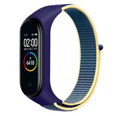 Ремінець Xiaomi Mi Band 3, Mi Band 4, Nylon, Blue-Yellow, Синій