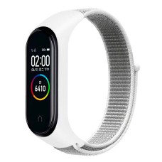 Ремінець Xiaomi Mi Band 3, Mi Band 4, Nylon, White-Gray, Білий