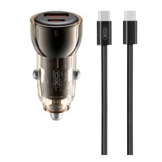 Автомобильное зарядное устройство XO CC60 Smart, С кабелем, Type-C, Черный