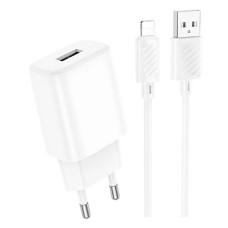 Сетевое зарядное устройство Hoco C134A Solid Apple iPhone SE 2022, iPhone 14 Pro Max, iPhone 14 Plus, iPhone 14 Pro, iPhone 14, iPhone 13 Pro, iPhone 13 Mini, iPhone 13, iPhone 13 Pro Max, iPhone 12 Mini, iPhone 12 Pro Max, iPhone 12 Pro, с кабелем, Light