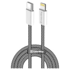 USB кабель ColorWay CW-CBPDCL061-BK Apple iPhone SE 2022, iPhone 14 Pro Max, iPhone 14 Plus, iPhone 14 Pro, iPhone 14, iPhone 13 Pro, iPhone 13 Mini, iPhone 13, iPhone 13 Pro Max, iPhone 12 Mini, iPhone 12 Pro Max, Lightning, 1.0 м., Черный