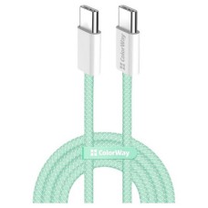 USB кабель ColorWay CW-CBPDCC061-G, Type-C, 1.0 м., Зеленый