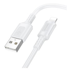 USB кабель Borofone BX111 Feliz Apple iPhone SE 2022, iPhone 14 Pro Max, iPhone 14 Plus, iPhone 14 Pro, iPhone 14, iPhone 13 Pro, iPhone 13 Mini, iPhone 13, iPhone 13 Pro Max, iPhone 12 Mini, iPhone 12 Pro Max, Lightning, 1.0 м., Білий