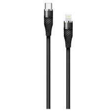 USB кабель Walker C735 Apple iPhone SE 2022, iPhone 14 Pro Max, iPhone 14 Plus, iPhone 14 Pro, iPhone 14, iPhone 13 Pro, iPhone 13 Mini, iPhone 13, iPhone 13 Pro Max, iPhone 12 Mini, iPhone 12 Pro Max, iPhone 12 Pro, Lightning, 1.0 м., Чорний