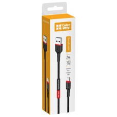 USB кабель ColorWay CW-CBUL064-BK Apple iPhone SE 2022, iPhone 14 Pro Max, iPhone 14 Plus, iPhone 14 Pro, iPhone 14, iPhone 13 Pro, iPhone 13 Mini, iPhone 13, iPhone 13 Pro Max, iPhone 12 Mini, iPhone 12 Pro Max, Lightning, 1.0 м., Черный