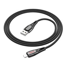 USB кабель Hoco U133 Monte Apple iPhone SE 2022, iPhone 14 Pro Max, iPhone 14 Plus, iPhone 14 Pro, iPhone 14, iPhone 13 Pro, iPhone 13 Mini, iPhone 13, iPhone 13 Pro Max, iPhone 12 Mini, iPhone 12 Pro Max, Lightning, 1.2 м., Чорний