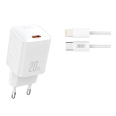 Мережевий зарядний пристрій XO L146 Apple iPhone SE 2022, iPhone 14 Pro Max, iPhone 14 Plus, iPhone 14 Pro, iPhone 14, iPhone 13 Pro, iPhone 13 Mini, iPhone 13, iPhone 13 Pro Max, iPhone 12 Mini, iPhone 12 Pro Max, iPhone 12 Pro, Lightning, з кабелем, Біл