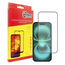 Захисне скло Apple iPhone 16, Dengos, Чорний