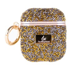 Чохол Apple AirPods, AirPods 2, Bling World Rock Diamond, Золотий
