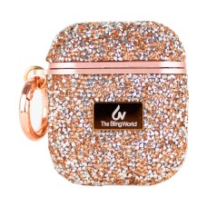 Чохол Apple AirPods, AirPods 2, Bling World Rock Diamond, Рожевий