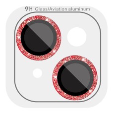 Захисне скло на камеру Apple iPhone 15, iPhone 15 Plus, Metal Sparkles, Червоний