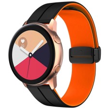Ремінець універсальний, Silicone MAGNETIC LOCK, Black-Orange, Чорний