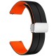 Ремешок универсальный, Silicone MAGNETIC LOCK, Black-Orange, Черный