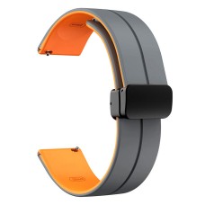 Ремінець універсальний, Silicone MAGNETIC LOCK, Grey-Orange, Сірий