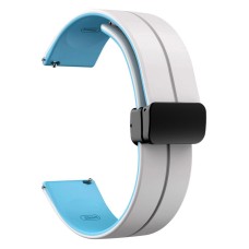 Ремінець універсальний, Silicone MAGNETIC LOCK, White-Blue, Білий