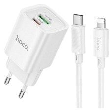 Сетевое зарядное устройство Hoco C149A Apple iPhone SE 2022, iPhone 14 Pro Max, iPhone 14 Plus, iPhone 14 Pro, iPhone 14, iPhone 13 Pro, iPhone 13 Mini, iPhone 13, iPhone 13 Pro Max, iPhone 12 Mini, iPhone 12 Pro Max, iPhone 12 Pro, с кабелем, Lightning,