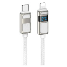 USB кабель Hoco U137 Line Apple iPhone SE 2022, iPhone 14 Pro Max, iPhone 14 Plus, iPhone 14 Pro, iPhone 14, iPhone 13 Pro, iPhone 13 Mini, iPhone 13, iPhone 13 Pro Max, iPhone 12 Mini, iPhone 12 Pro Max, iPhone 12 Pro, Lightning, 1.2 м., Білий