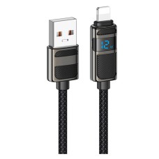 USB кабель Hoco U137 Line Apple iPhone SE 2022, iPhone 14 Pro Max, iPhone 14 Plus, iPhone 14 Pro, iPhone 14, iPhone 13 Pro, iPhone 13 Mini, iPhone 13, iPhone 13 Pro Max, iPhone 12 Mini, iPhone 12 Pro Max, Lightning, 1.2 м., Чорний