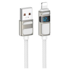 USB кабель Hoco U137 Line Apple iPhone SE 2022, iPhone 14 Pro Max, iPhone 14 Plus, iPhone 14 Pro, iPhone 14, iPhone 13 Pro, iPhone 13 Mini, iPhone 13, iPhone 13 Pro Max, iPhone 12 Mini, iPhone 12 Pro Max, iPhone 12 Pro, Lightning, 1.2 м., Білий