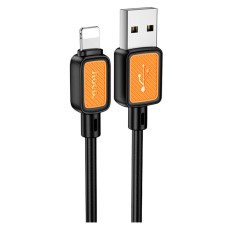 USB кабель Hoco X108 Benefit Apple iPhone SE 2022, iPhone 14 Pro Max, iPhone 14 Plus, iPhone 14 Pro, iPhone 14, iPhone 13 Pro, iPhone 13 Mini, iPhone 13, iPhone 13 Pro Max, iPhone 12 Mini, iPhone 12 Pro Max, Lightning, 1.0 м., Чорний