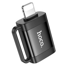 Переходник Hoco UA31A Apple iPhone SE 2022, iPhone 14 Pro Max, iPhone 14 Plus, iPhone 14 Pro, iPhone 14, iPhone 13 Pro, iPhone 13 Mini, iPhone 13, iPhone 13 Pro Max, iPhone 12 Mini, iPhone 12 Pro Max, iPhone 12 Pro, Lightning, USB, Черный