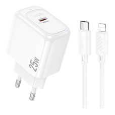 Сетевое зарядное устройство Hoco CS53A Surplus Apple iPhone SE 2022, iPhone 14 Pro Max, iPhone 14 Plus, iPhone 14 Pro, iPhone 14, iPhone 13 Pro, iPhone 13 Mini, iPhone 13, iPhone 13 Pro Max, iPhone 12 Mini, iPhone 12 Pro Max, iPhone 12 Pro, с кабелем, Lig