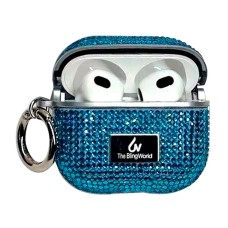Чохол Apple AirPods, AirPods 2, Bling World Rock Diamond, Блакитний