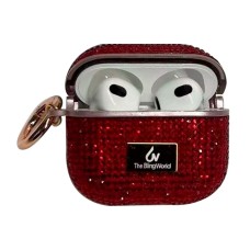 Чохол Apple AirPods, AirPods 2, Bling World Rock Diamond, Червоний