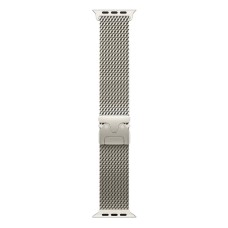 Ремінець Apple Watch 38, Watch 40, Milanese loop Metal Lock, Starlight, Білий