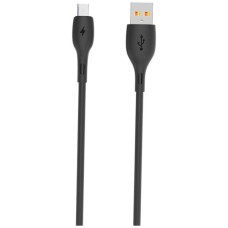 USB кабель SkyDolphin S22V Soft Silicone, MicroUSB, 1.0 м., Чорний