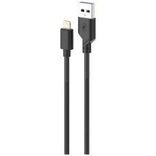 USB кабель SkyDolphin S27L Spring Anti-Brake Apple iPhone SE 2022, iPhone 14 Pro Max, iPhone 14 Plus, iPhone 14 Pro, iPhone 14, iPhone 13 Pro, iPhone 13 Mini, iPhone 13, iPhone 13 Pro Max, iPhone 12 Mini, Lightning, 1.0 м., Чорний