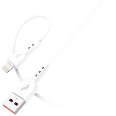 USB кабель SkyDolphin S66L Apple iPhone SE 2022, iPhone 14 Pro Max, iPhone 14 Plus, iPhone 14 Pro, iPhone 14, iPhone 13 Pro, iPhone 13 Mini, iPhone 13, iPhone 13 Pro Max, iPhone 12 Mini, iPhone 12 Pro Max, Lightning, 1.0 м., Білий