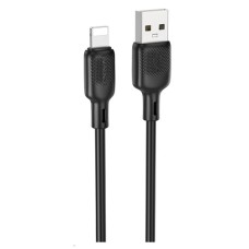 USB кабель Borofone BX113 Apple iPhone SE 2022, iPhone 14 Pro Max, iPhone 14 Plus, iPhone 14 Pro, iPhone 14, iPhone 13 Pro, iPhone 13 Mini, iPhone 13, iPhone 13 Pro Max, iPhone 12 Mini, iPhone 12 Pro Max, Lightning, 1.0 м., Черный