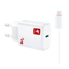 Сетевое зарядное устройство FLYCDI FA-002, с кабелем, Type-C, 2.4 A, Белый