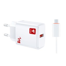 Сетевое зарядное устройство FLYCDI FA-005, с кабелем, MicroUSB, 3.0 A, Белый