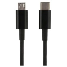 USB кабель, MicroUSB, Type-C, 1.0 м., Чорний