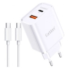 Сетевое зарядное устройство Earldom ES-EU37C-C, с кабелем, Type-C, Белый